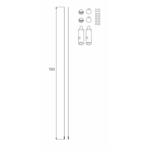 Kép 2/2 - MAXLIGHT Track Magnetic függesztő készlet fehér MT0018, MT0019, MT0028, MT0029 sínekhez