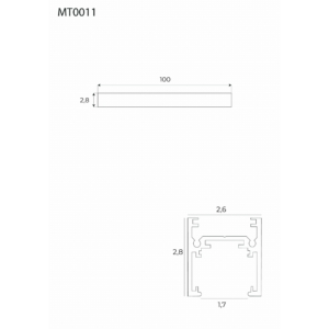Kép 3/11 - MAXLIGHT Track Magnetic sínelem, falon kívűli, 1 méter, fekete, 2.8 cm magas