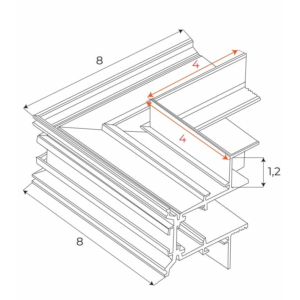 Kép 2/2 - MAXLIGHT Track Magnetic oldalfal/mennyezet sarokelem fehér, MT0023, MT0024 sínekhez
