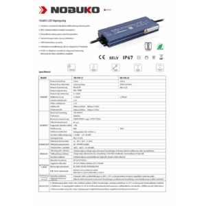 Kép 5/8 - NOBUKO LED tápegység 24V 100W IP67 4.2 A