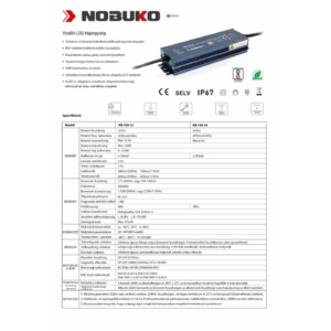 Kép 5/8 - NOBUKO LED tápegység 24V 150W IP67 6.3 A