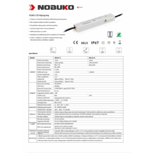 Kép 5/8 - NOBUKO LED tápegység 12V 20W IP67 1.7 A
