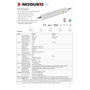 Kép 5/8 - NOBUKO LED tápegység 12V 30W IP67 2.5A