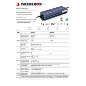 Kép 5/8 - NOBUKO LED tápegység 24V 300W IP67 12.5 A