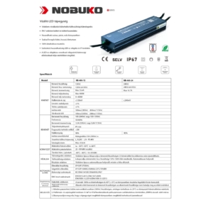 Kép 3/4 - NOBUKO LED tápegység 24V, 400W, 16.7A, IP67