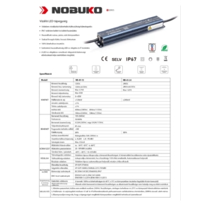 Kép 4/5 - NOBUKO LED tápegység 24V, 45W, 1.875A, IP67