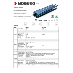 Kép 3/4 - NOBUKO LED tápegység 12V, 500W, 41.7A, IP67