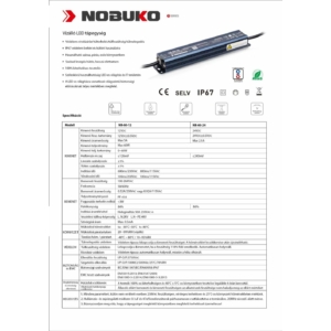 Kép 5/8 - NOBUKO LED tápegység 12V 60W IP67 5A