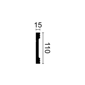Kép 3/3 - Noel & Marquet FD2 WALLSTYL® HDPS díszléc, 110 x 15 x 2000 mm