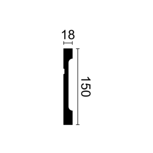 Kép 3/3 - Noel & Marquet FD15 WALLSTYL® HDPS díszléc, 150 x 18 x 2000 mm