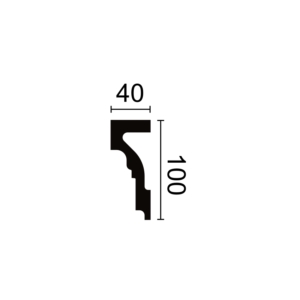 Kép 3/3 - Noel & Marquet WL4 WALLSTYL® HDPS díszléc, 100 x 40 x 2000 mm