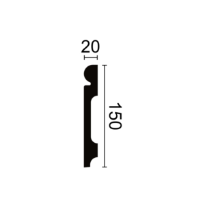 Kép 6/6 - Noel & Marquet FL4 WALLSTYL® HDPS díszléc, 150 x 20 x 2000 mm