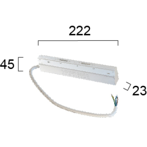 Kép 2/2 - VIOKEF R1096 Magnetic 48V-os belső tápegység, 100W, 222 x 45 x 23 mm, fehér