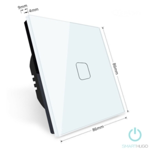 Kép 2/4 - SmartHugo 1 Körös Fehér Dimmer Villanykapcsoló