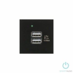 Kép 1/2 - SmartHugo Dupla Fekete USB Csatlakozó