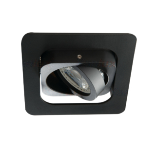 Kanlux Beépíthető spot lámpatest ALREN R DTL-B négyzet, billenthető, alu, fekete