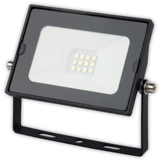 Avide LED Reflektor Slim SMD 10W, 4000K, Gyorscsatlakozós, 800 lumen, Fekete, IP65 (K)