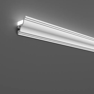Elite Decor Oldalfali díszléc LED rejtett világításhoz (KH-905) kábelcsatornával, kőkemény HDPS anyagból