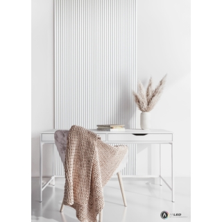 Lamelio INFINITY LUNA lamella panel, fehér, festhető, 12.2 x 270 cm
