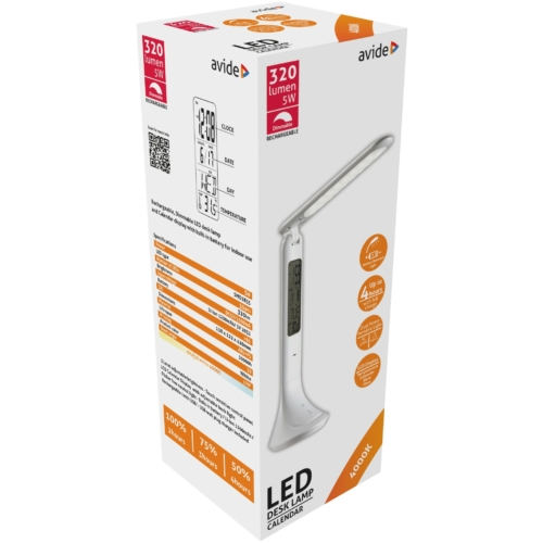 Avide LED Asztali Lámpa Naptár Fehér 5W
