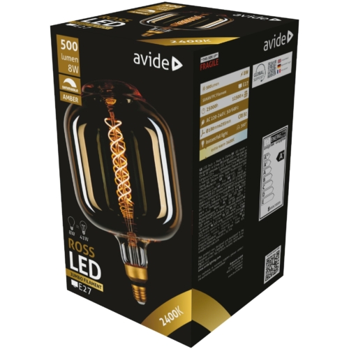 Avide LED Jumbo Filament Ross Amber 8W E27 2400K dimmelhető