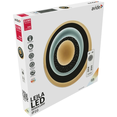 Avide Design Mennyezeti Lámpa Leila 80W(40+40) RF Távirányítóval