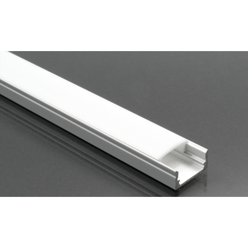 LED Profiles ALP-002 - Aluminium U profil ezüst, LED szalaghoz, opál burával