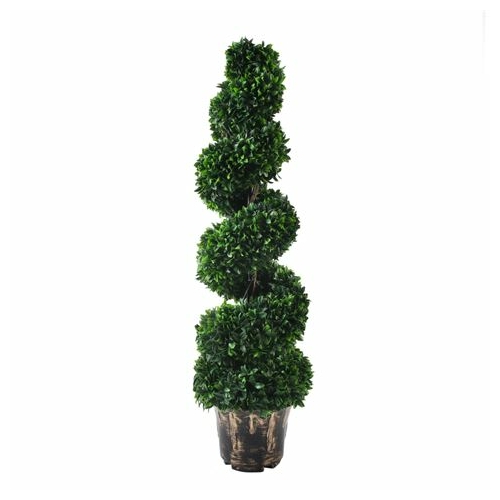 Green Line Prémium csavart buxus műnövény cseréppel, 120 x 30 cm