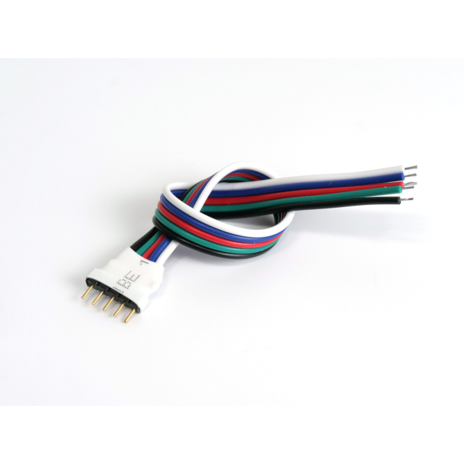 LED Forrasztható 5 tüskés RGBW csatlakozó, 15cm vezetékkel (22982)
