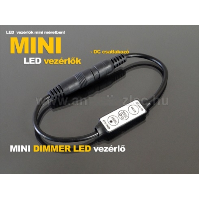 LED Mini LED Dimmer - nyomógombos - (5-24V) 15/72W Black (8117)