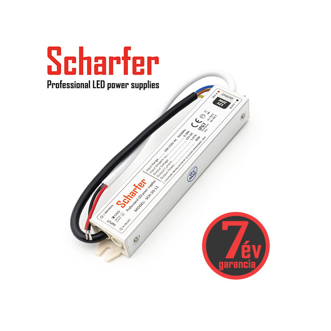 Scharfer Vízálló LED tápegység 12 Volt (20W/1.67A) IP67