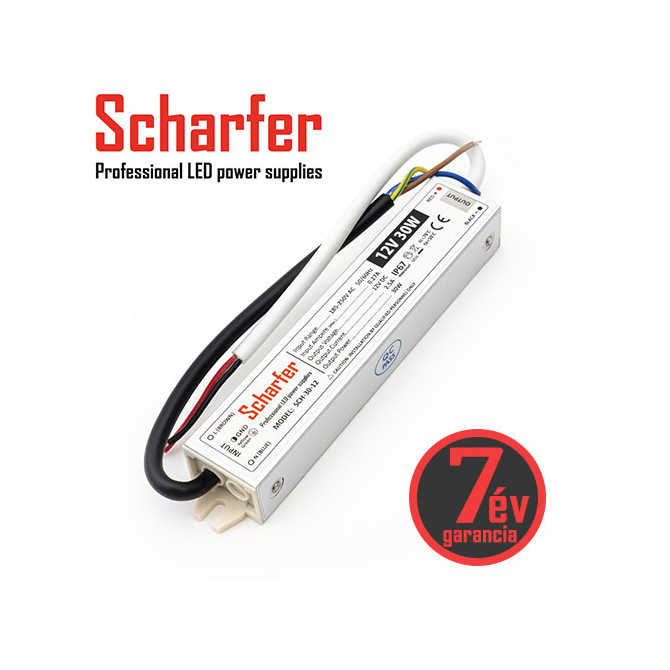 Scharfer Vízálló LED tápegység 12 Volt (30W/2.5A) IP67