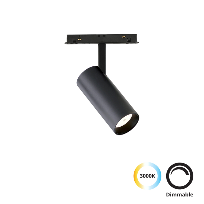 VIOKEF 4244000 Magnetic 48V-os sínrendszeres spot LED lámpa, 13W, 3000K, 570 lm, Ø 4.8 cm, fekete, dimmelhető