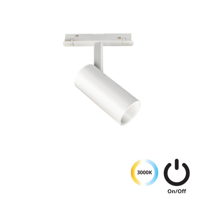 VIOKEF 4244001S Magnetic 48V-os sínrendszeres spot LED lámpa, 10W, 3000K, 990 lm, Ø 5 cm, fehér