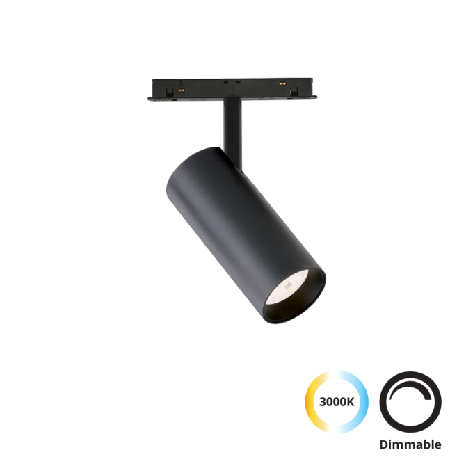 VIOKEF 4244100 Magnetic 48V-os sínrendszeres spot LED lámpa, 21W, 3000K, 996 lm, Ø 5.8 cm, fekete, dimmelhető