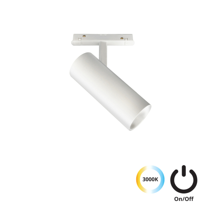 VIOKEF 4244101S Magnetic 48V-os sínrendszeres spot LED lámpa, 20W, 3000K, 1880 lm, Ø 6 cm, fehér