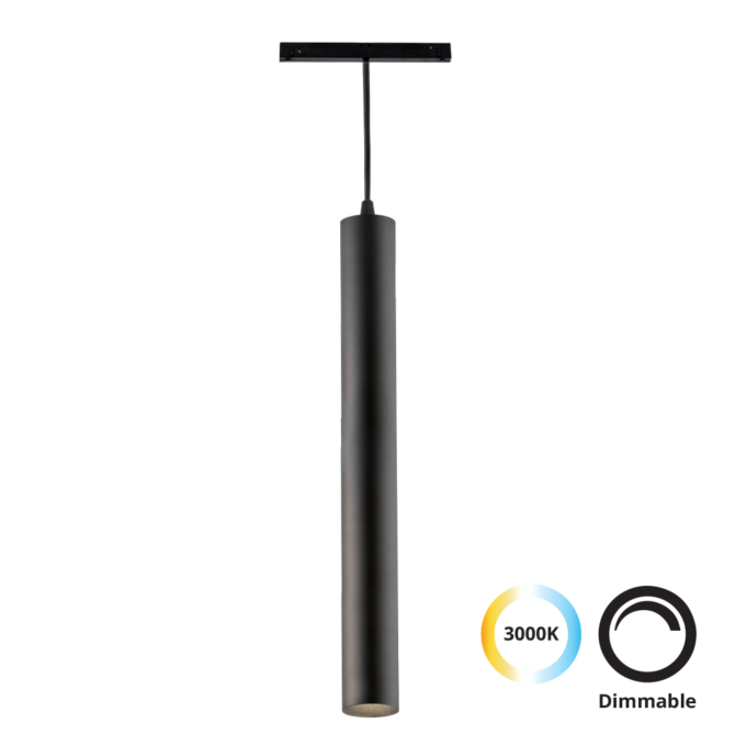VIOKEF 4244201 Magnetic 48V-os sínrendszeres függesztett LED lámpa, 12W, 3000K, 761 lm, 16.5 cm, fekete, dimmelhető