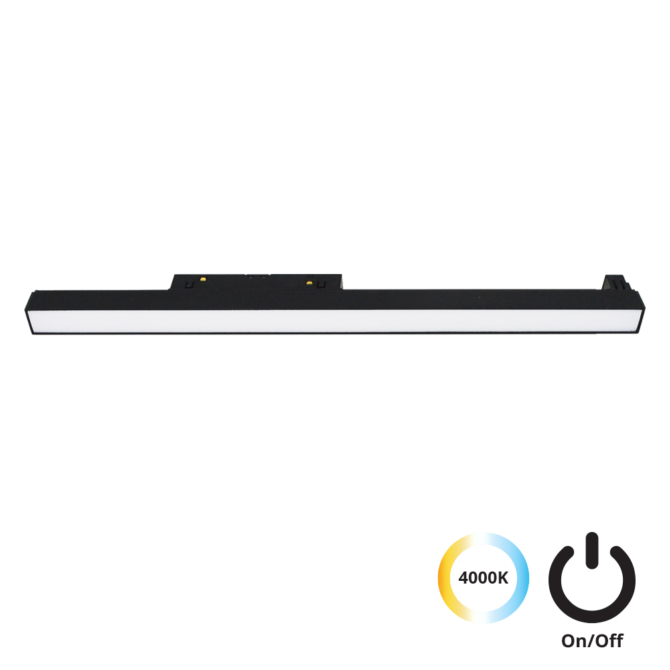 VIOKEF 4244311S Magnetic 48V-os sínrendszeres lineáris LED lámpa, 23W, 4000K, 1841 lm, 60 cm, fekete