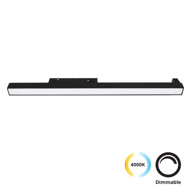 VIOKEF 4244312 Magnetic 48V-os sínrendszeres lineáris LED lámpa, 31W, 4000K, 999 lm, 90 cm, fekete, dimmelhető