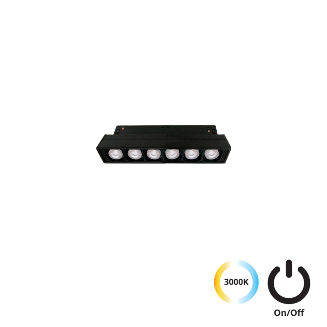 VIOKEF 4244401S Magnetic 48V-os sínrendszeres lineáris LED lámpa, 7W, 3000K, 551 lm, 11.2 cm, fekete