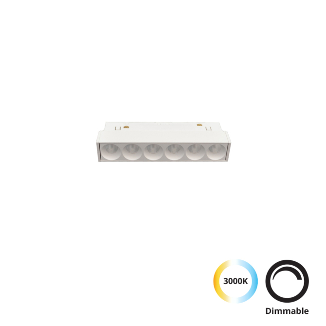 VIOKEF 4244406 Magnetic 48V-os sínrendszeres lineáris LED lámpa, 8W, 3000K, 525 lm, 12.5 cm, fehér, dimmelhető