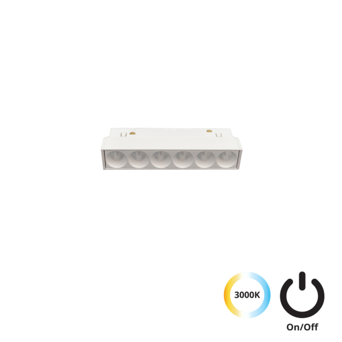 VIOKEF 4244406S Magnetic 48V-os sínrendszeres lineáris LED lámpa, 7W, 3000K, 565 lm, 11 cm, fehér