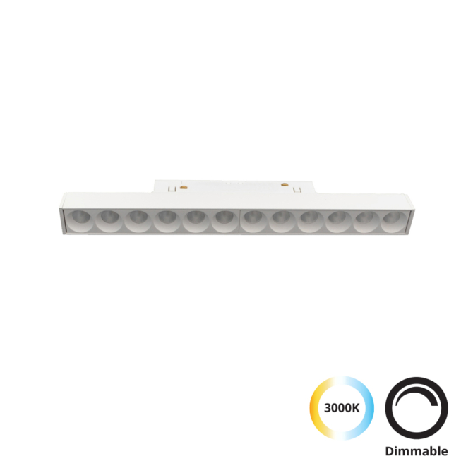 VIOKEF 4244407 Magnetic 48V-os sínrendszeres lineáris LED lámpa, 14W, 3000K, 1041 lm, 24.5 cm, fehér, dimmelhető