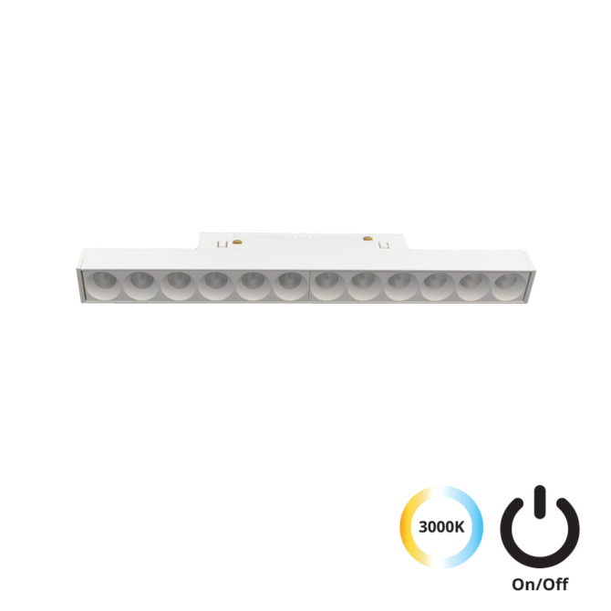 VIOKEF 4244407S Magnetic 48V-os sínrendszeres lineáris LED lámpa, 13W, 3000K, 1050 lm, 22 cm, fehér