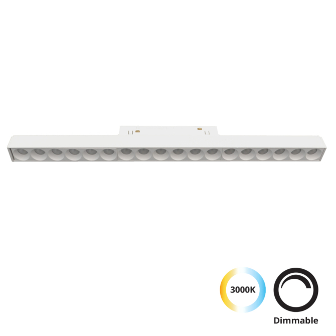 VIOKEF 4244408 Magnetic 48V-os sínrendszeres lineáris LED lámpa, 21W, 3000K, 1250 lm, 36.5 cm, fehér, dimmelhető