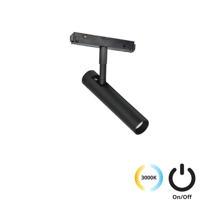 VIOKEF 4281800 Magnetic 48V-os sínrendszeres spot LED lámpa, 5W, 3000K, 195 lm, Ø 2.7 cm, fekete