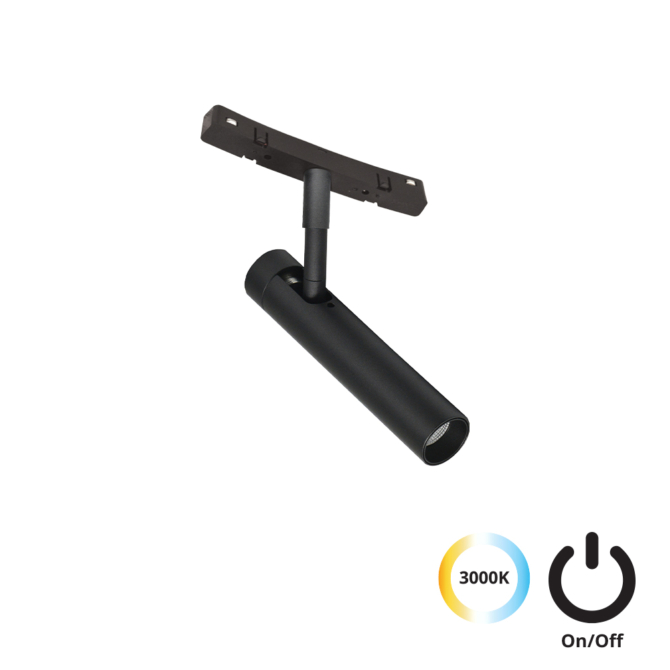 VIOKEF 4282100 Magnetic CURVY 48V-os íves sínrendszeres spot LED lámpa, 5W, 3000K, 195 lm, Ø 2.7 cm, fekete