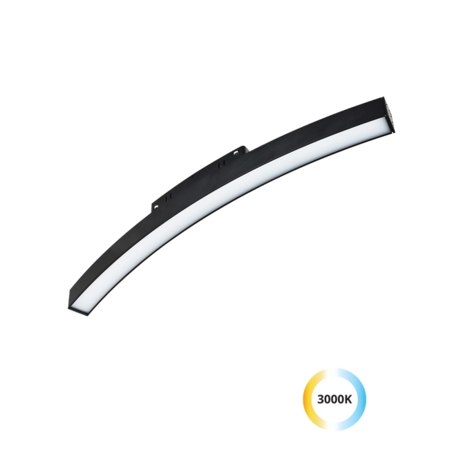 VIOKEF 4282100 Magnetic CURVY 48V-os íves sínrendszeres lineáris LED lámpa, 12W, 3000K, 516 lm, 35 cm, fekete