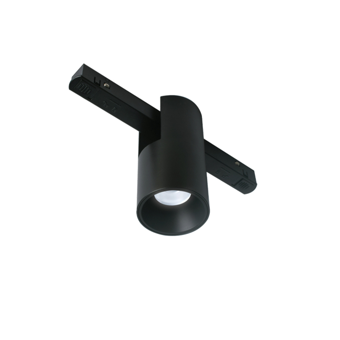 VIOKEF 4314300 Magnetic 48V-os sínrendszeres spot LED lámpa, 7W, 3000K, 386 lm, Ø 5.3 cm, fekete, dimmelhető