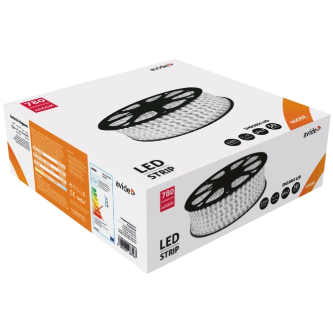 Avide LED Szalag 220V 14.4W 4000K IP67 50m, 5050